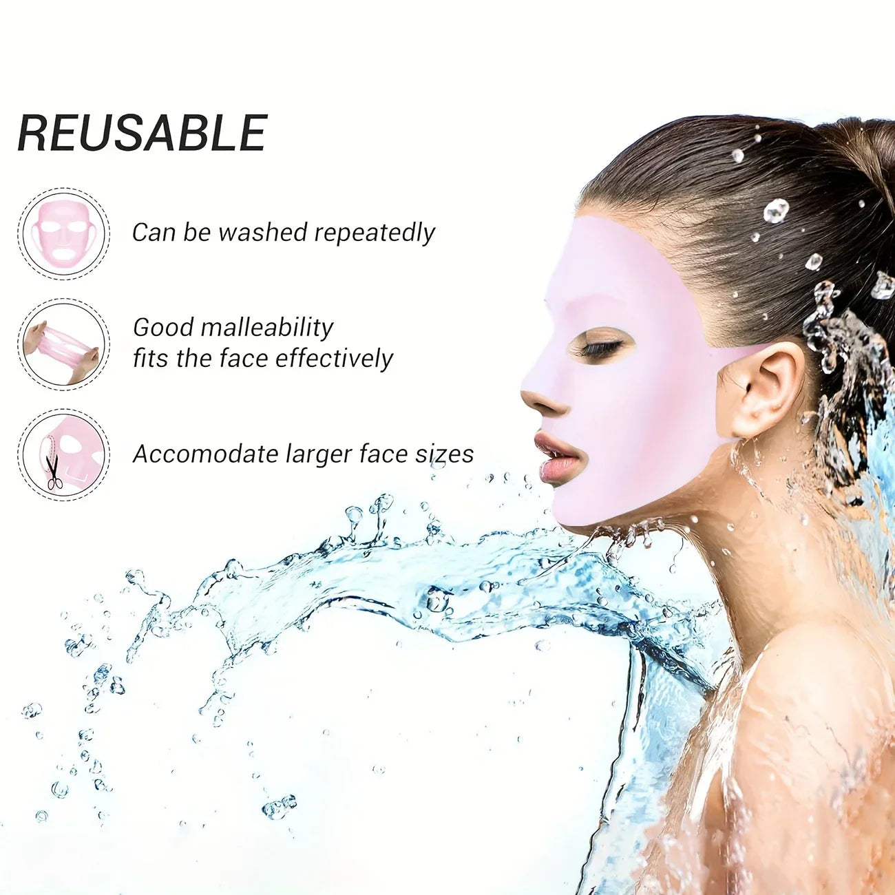 1pcs Silicone Facial Mask Moisturizing Mask Cover Anti-evaporation Beauty Facial Tool Reusable Mask Fixing Cover